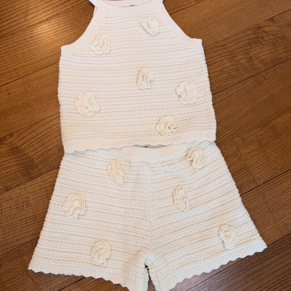 Knit Crochet Tank & Shorts set